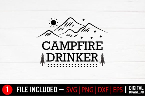 Campfire Drinker - Camping Svg Review for Embroidery