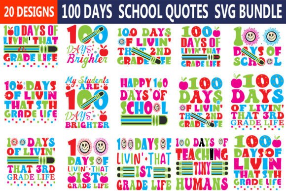 Reviewing the 100 Days School Quotes SVG Bundle